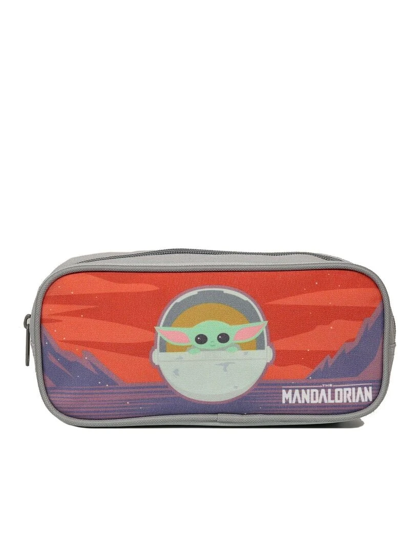 Trousse scolaire rectangulaire Star Wars / The Mandalorian Baby Yoda Grise Bagtrotter Gris