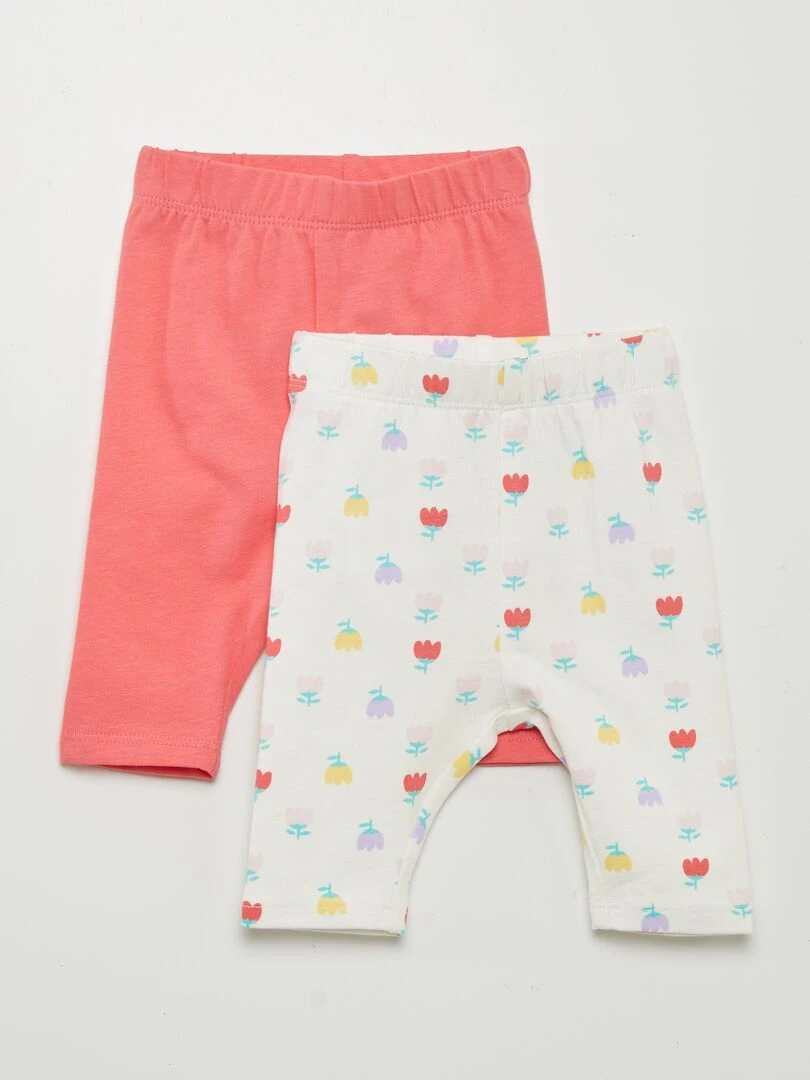 Lot de leggings en jersey 2 pièces Rose