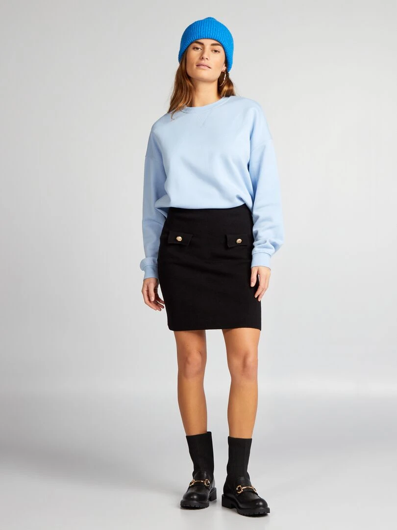 Sweat en molleton uni Bleu clair