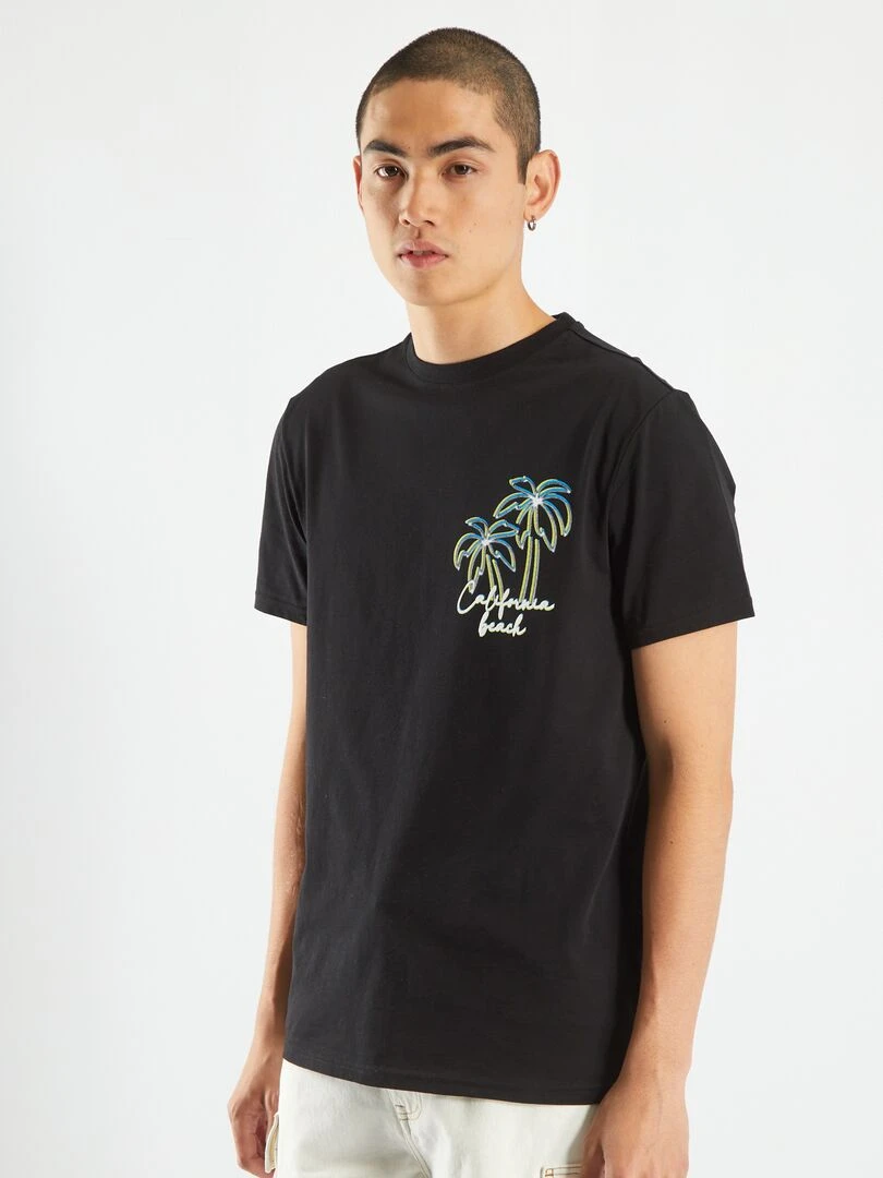 T shirt à manches courtes   noir