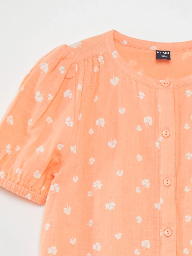 Chemisier en gaze de coton   Orange