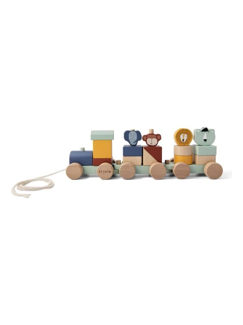 Train en bois animaux Trixie Multicolore