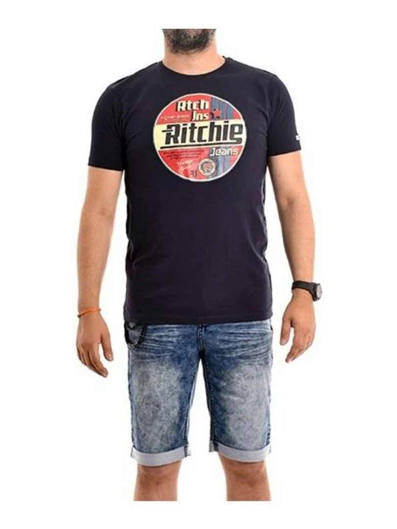 T shirt pur coton organique NAGEL Bleu marine
