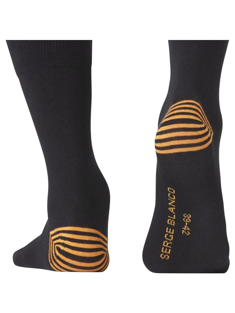 Lot de 6 Paires de Chaussettes de ville coton homme Serge Blanco   Noir