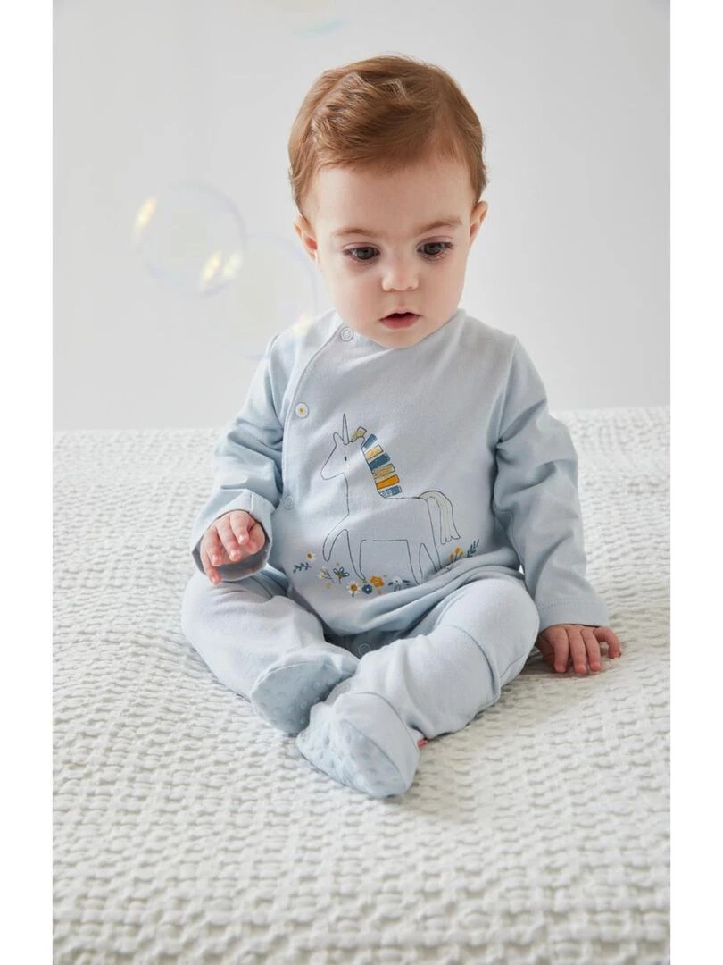 Pyjama 1 pièce licorne en jersey    Noukie's   Bleu