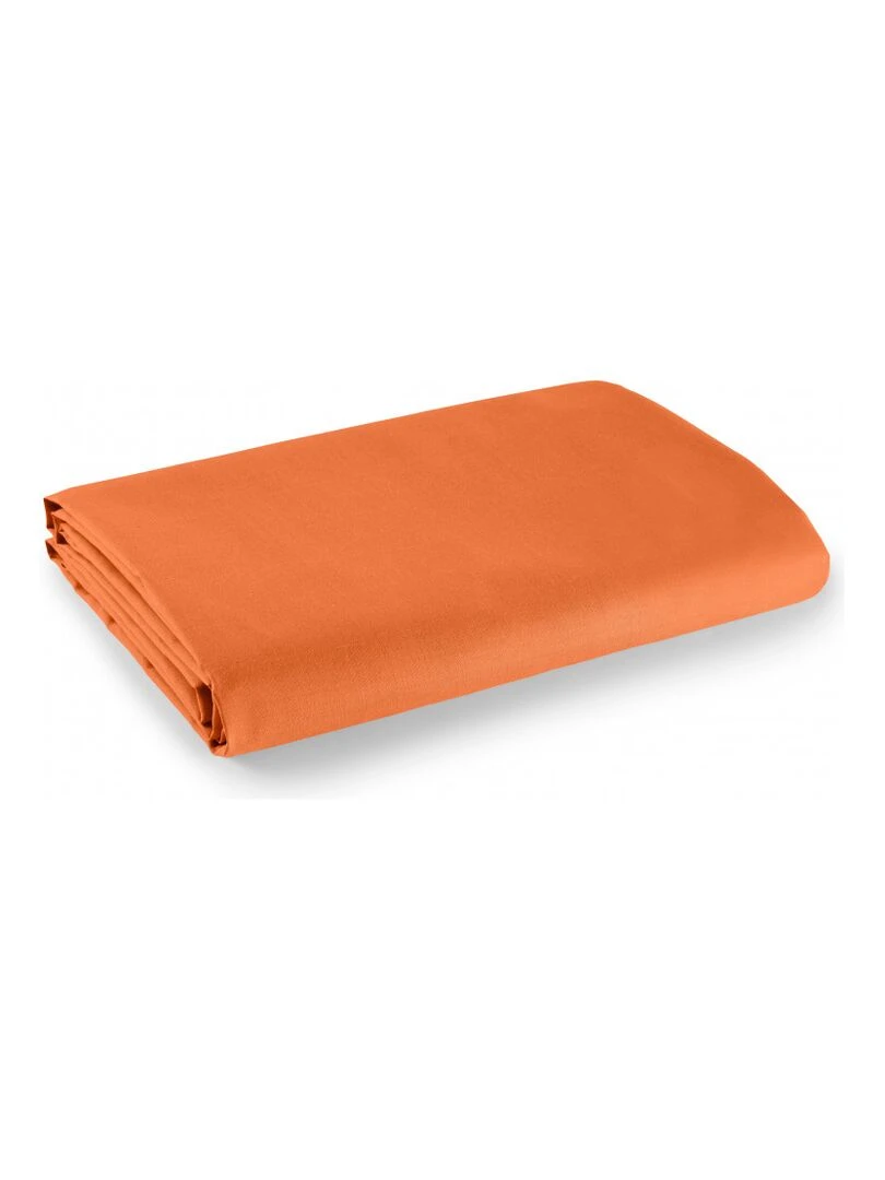 Drap plat 1 place et 2 places 100% coton/57 fils/cm² Orange