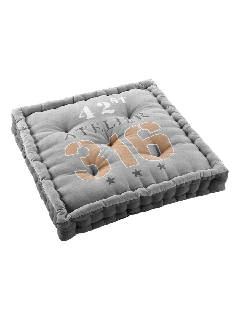 Coussin de sol coton 60 x 60 cm Loft douglas Gris