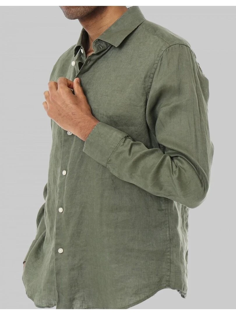 Chemise Lin Kebello Kaki