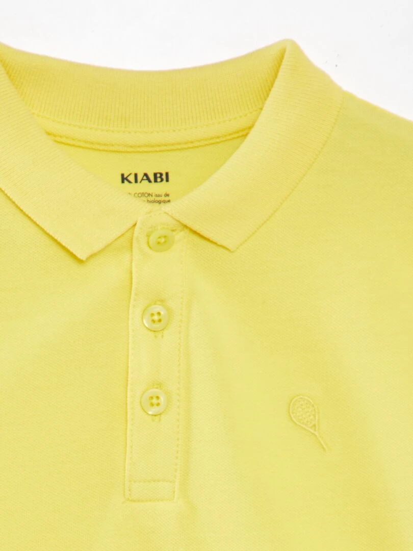 Polo en piqué de coton jaune