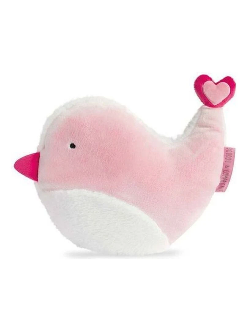 doudou Doudou et compagnie Oiseau Rose Blanc 30cms DC3264 Aussi doux qu un doudou Coussin Rose