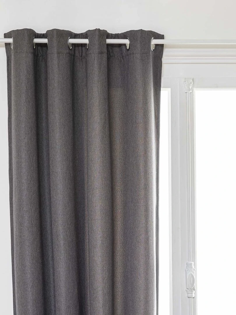 Rideau occultant Effet maille Gris foncé