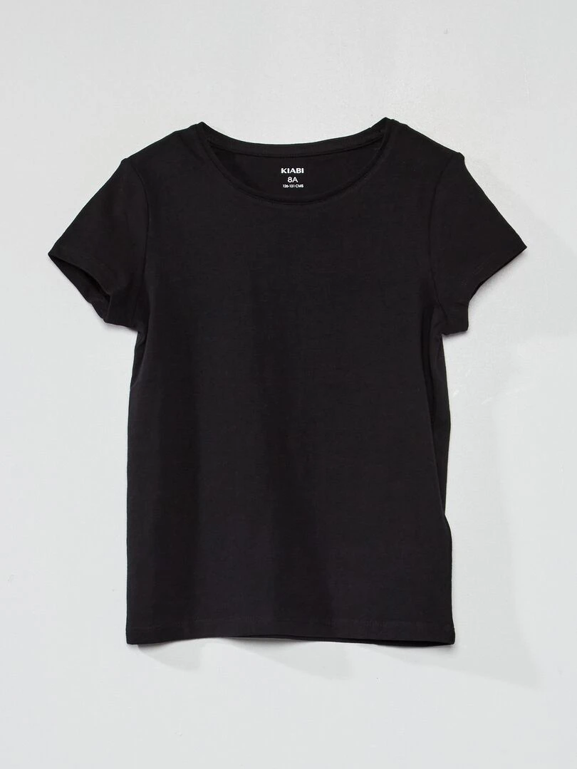 T shirt en jersey uni noir