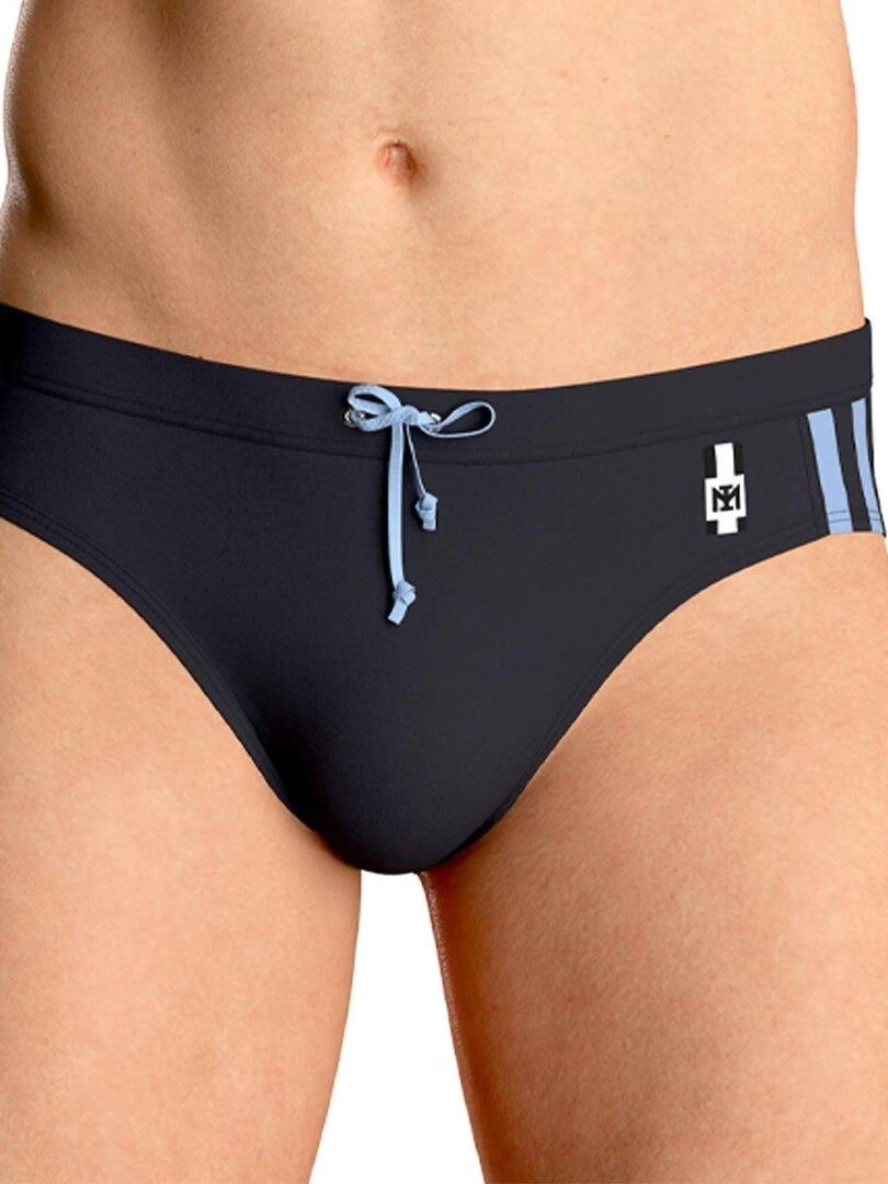 Slip de bain Postillo logo imprimé Noir