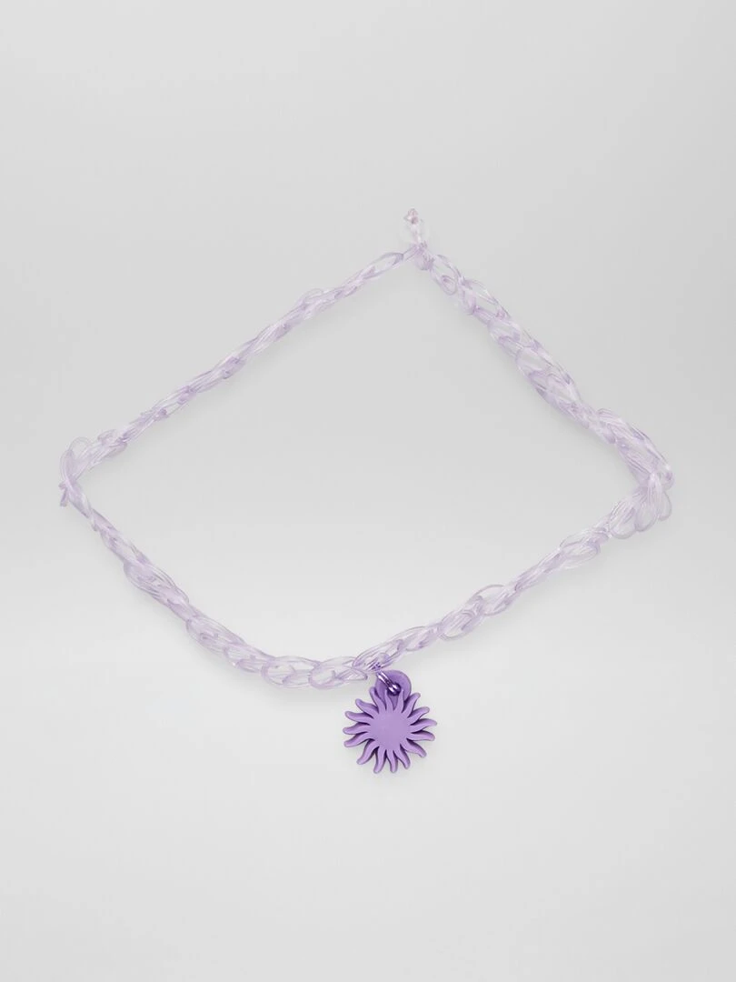 Collier ras de cou élastique   Violet/vert