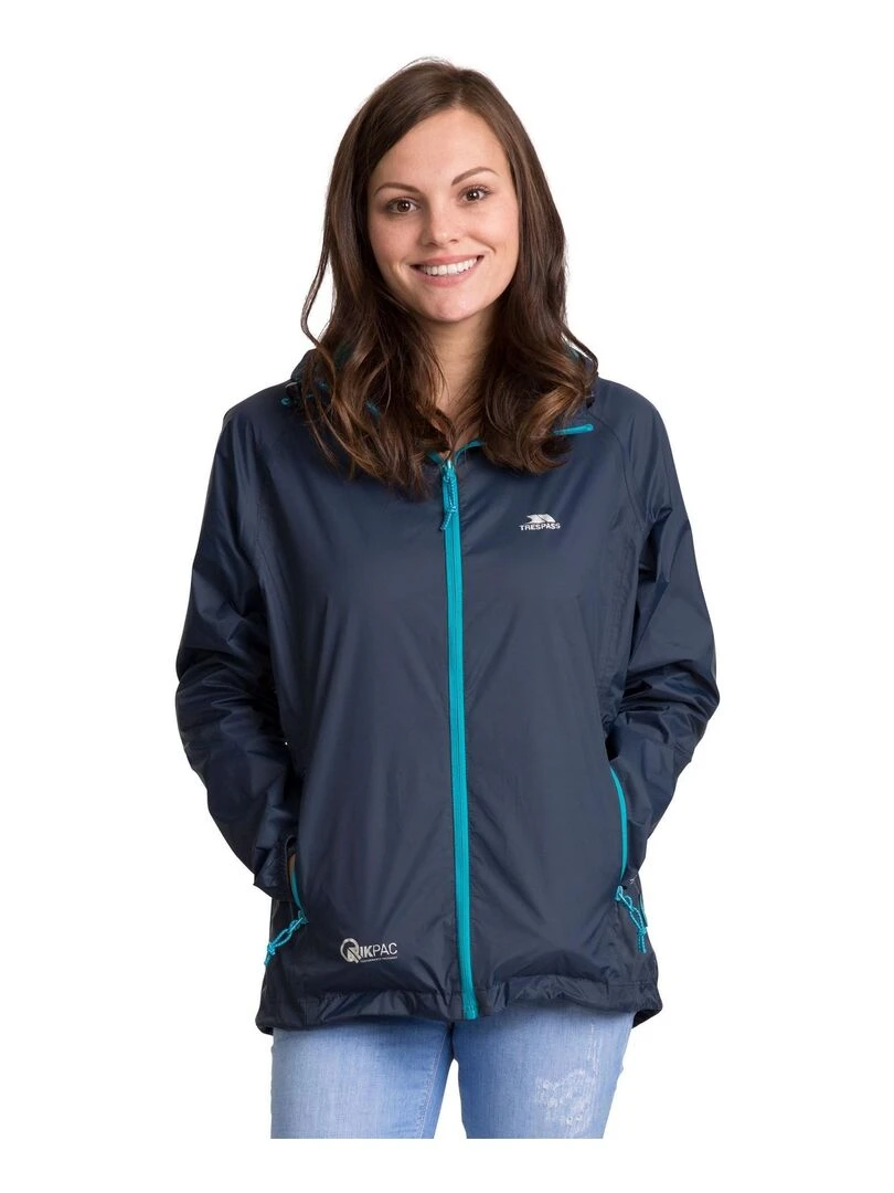 Trespass   Veste imperméable pliable QIKPAC   Bleu marine