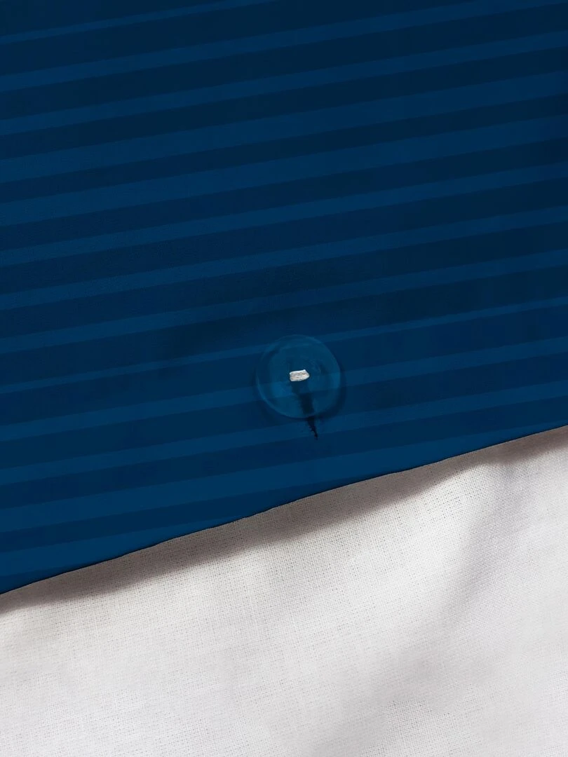 Parure de lit imprimée 100% coton  OM PRADO   Bleu marine