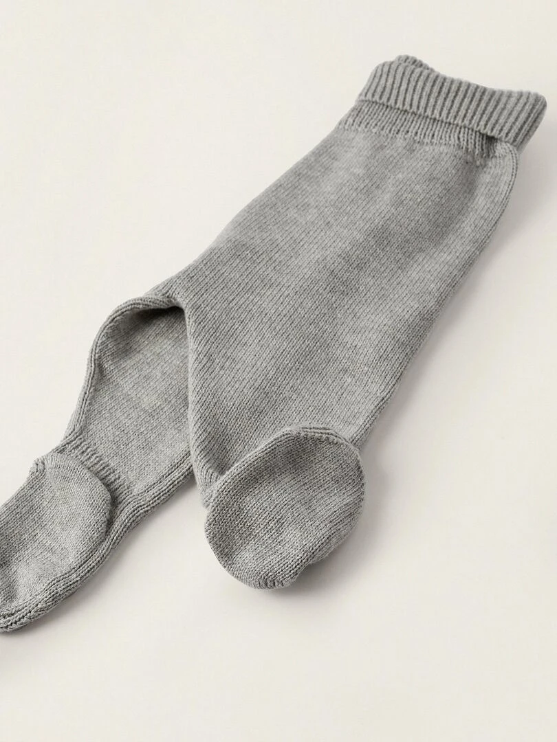 Pull en maille + Pantalon avec pieds en tricot pour nouveau né  CRADLE OF LIFE   Gris clair