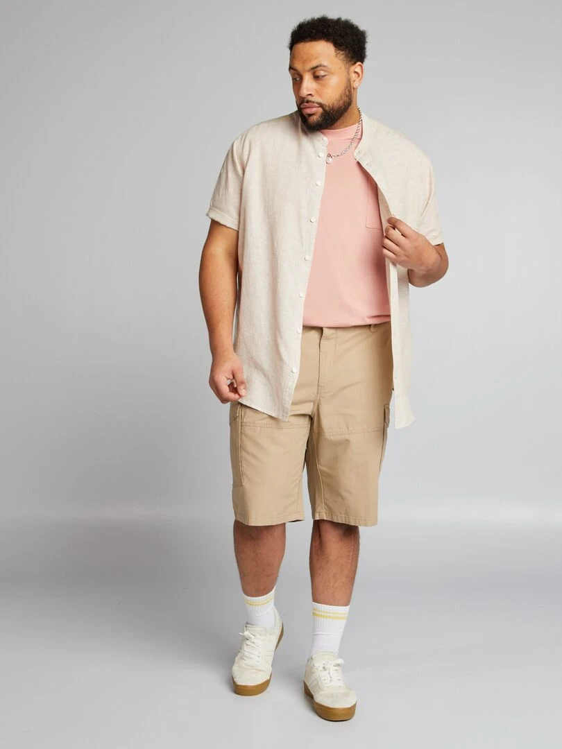 Bermuda avec poches à rabat Beige