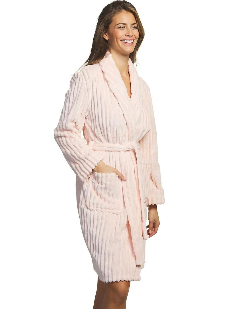 Robe de chambre manches longues Supersoft Rose