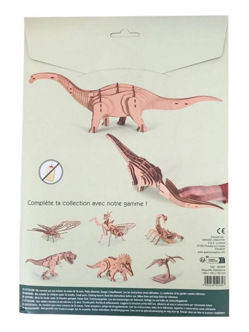 Maquette en bois 3D Diplodocus 38 pcs N/A