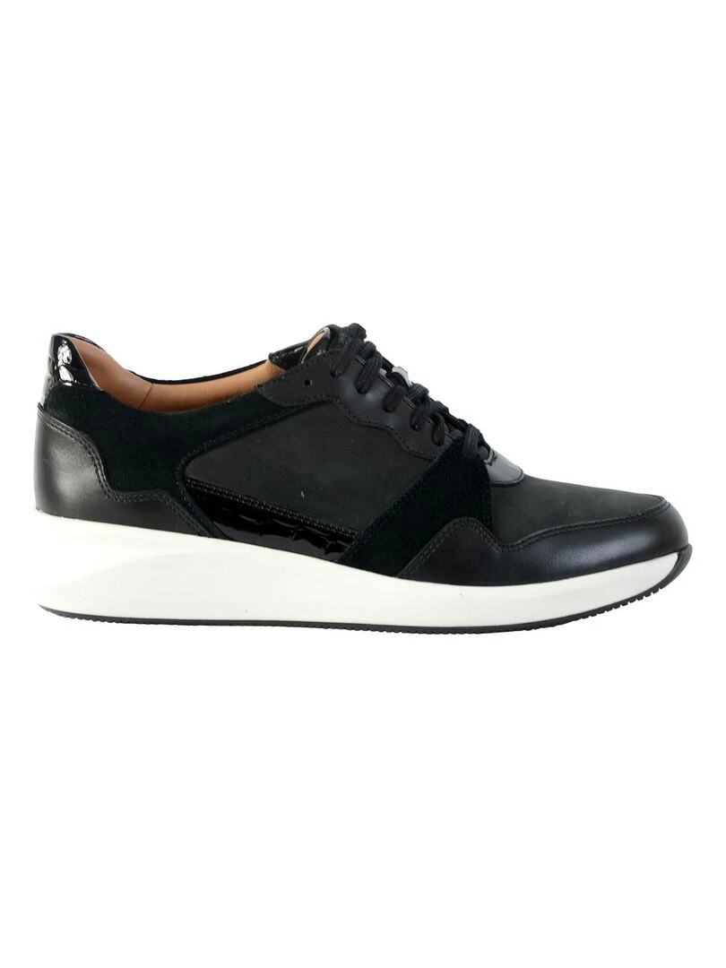 Basket Cuir Clarks Un Rio Run Noir