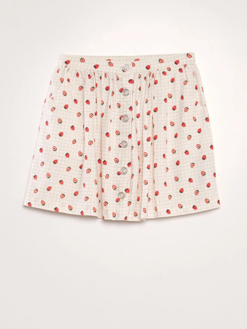Jupe en lin boutonnée BLANC