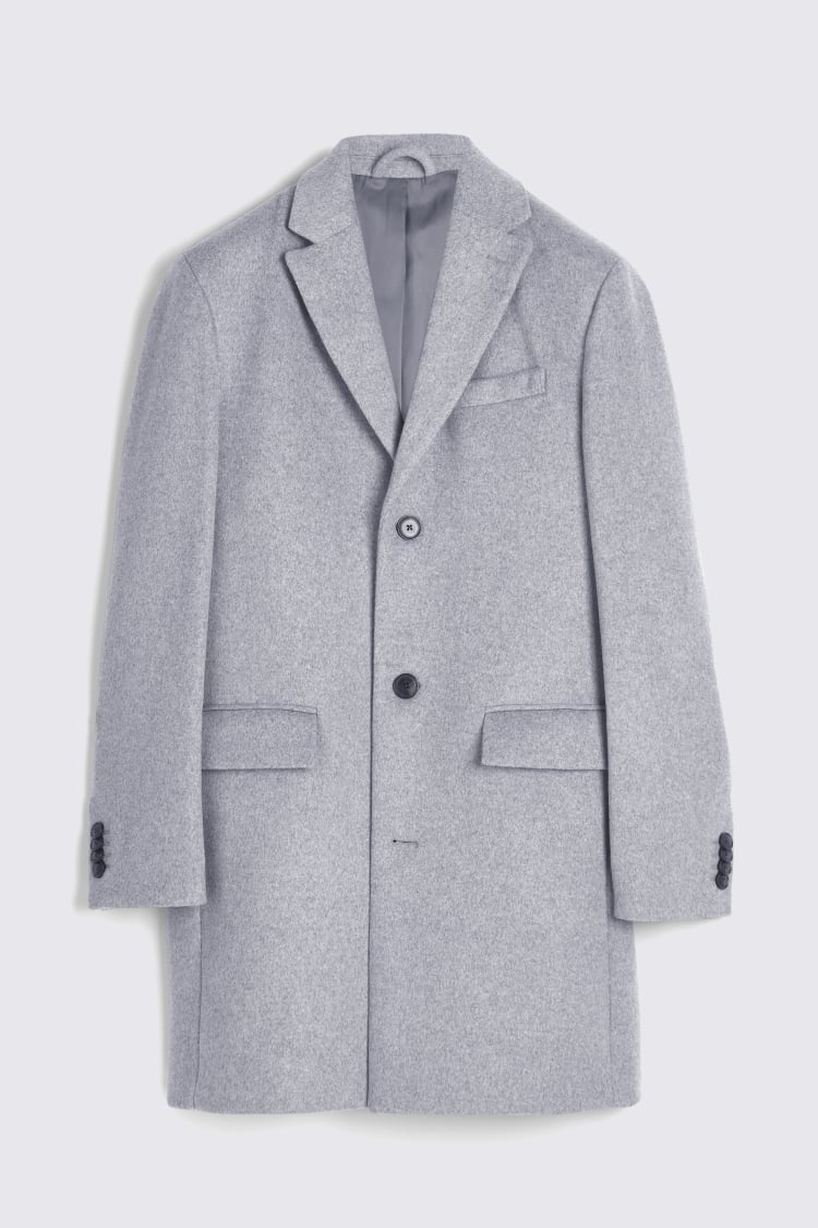 Light Grey Wool Blend Overcoat   Buy Online at Moss