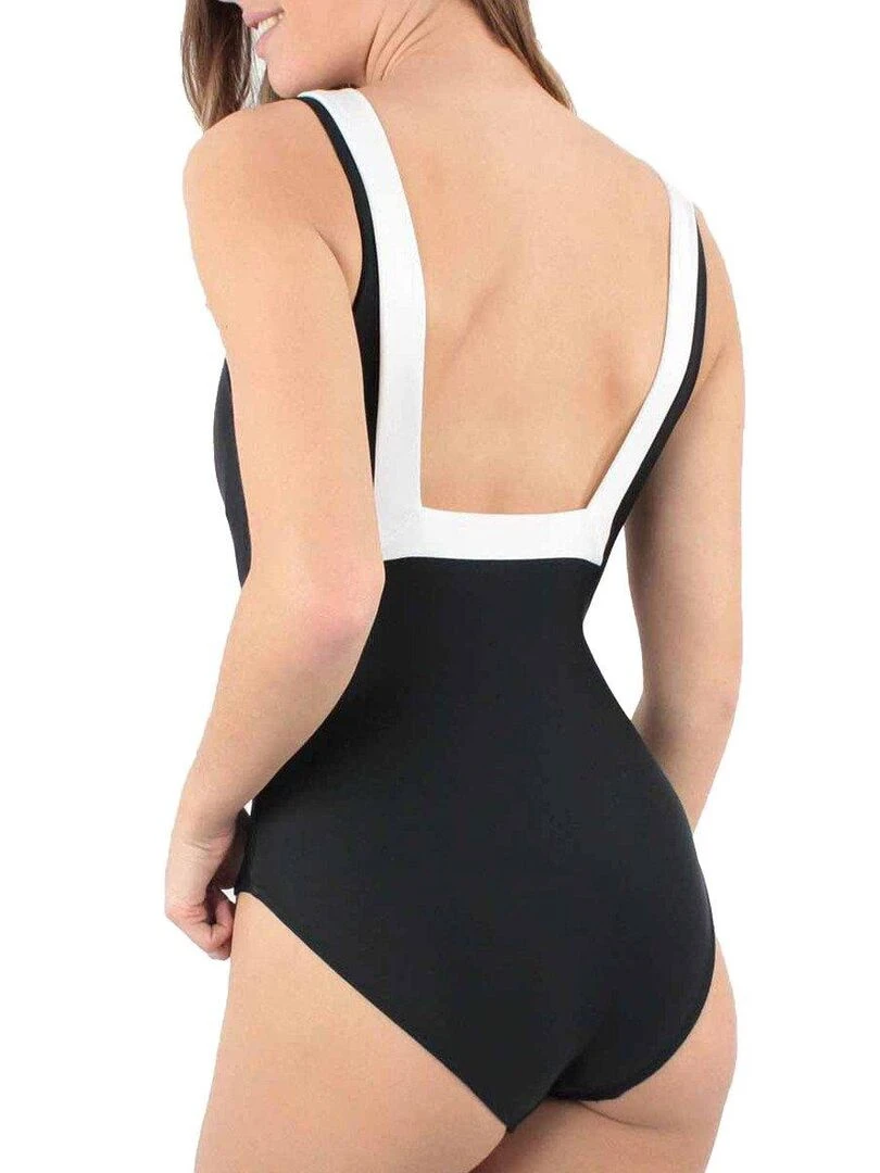 Maillot 1 pièce brassière et encolure carrée Java Bonnets B à D Noir