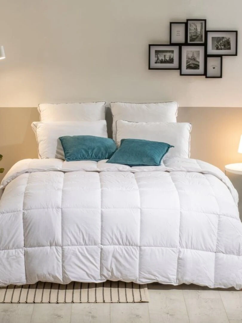 Bleu Câlin Couette très chaude sensation duvet Blanc