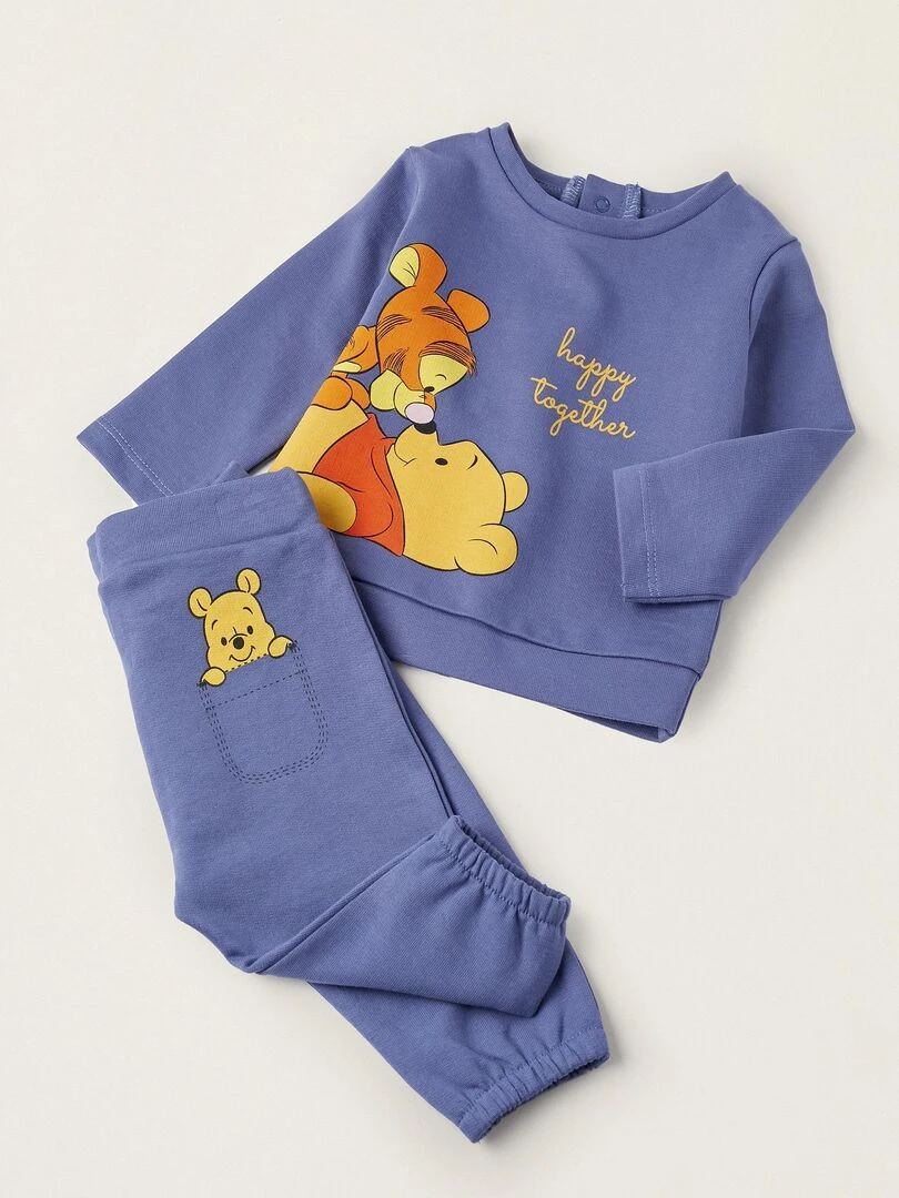 Pull + Pantalon en coton pour nouveau né 'Winnie The Pooh'  NATURE TAKEOVER   Bleu