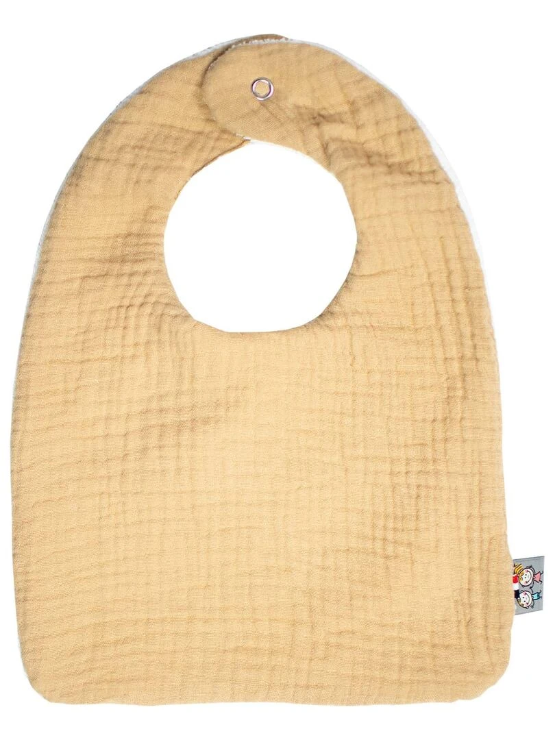 Bavoir en gaze de coton Jeanne Marron noisette