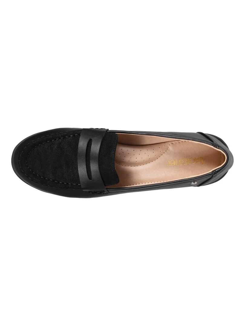 Mocassins Femme bi matière Noir   Noir