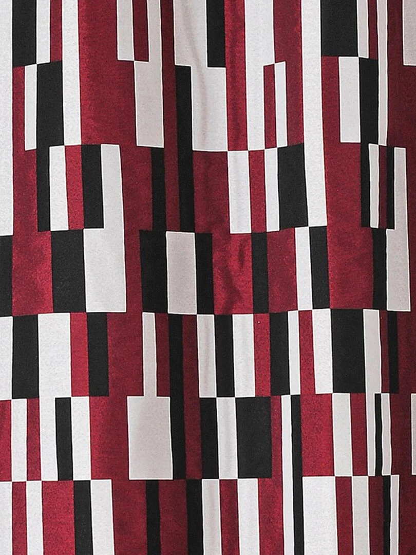 Rideau à jacquard damier   Rouge