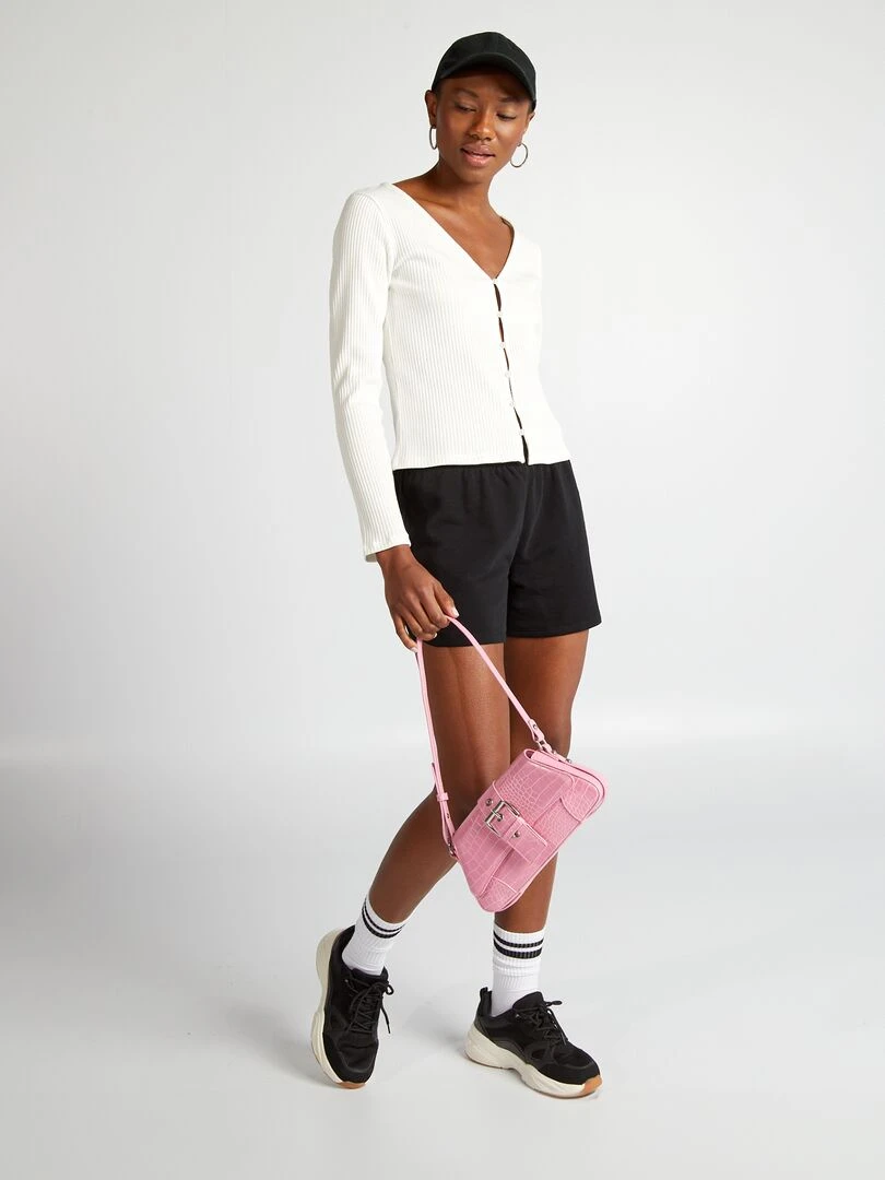 Gilet en jersey côtelé Blanc