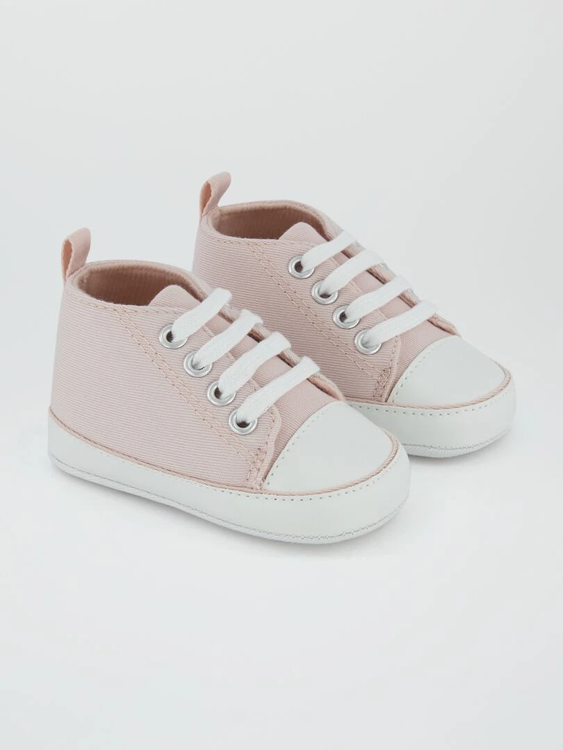 Baskets montantes en toile Rose