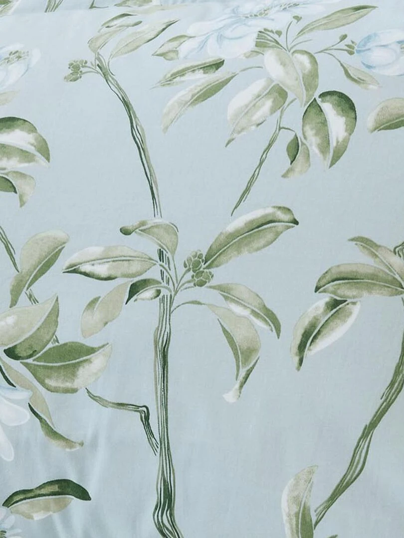 Taie de traversin en percale de coton au style anglais   Bleu céladon