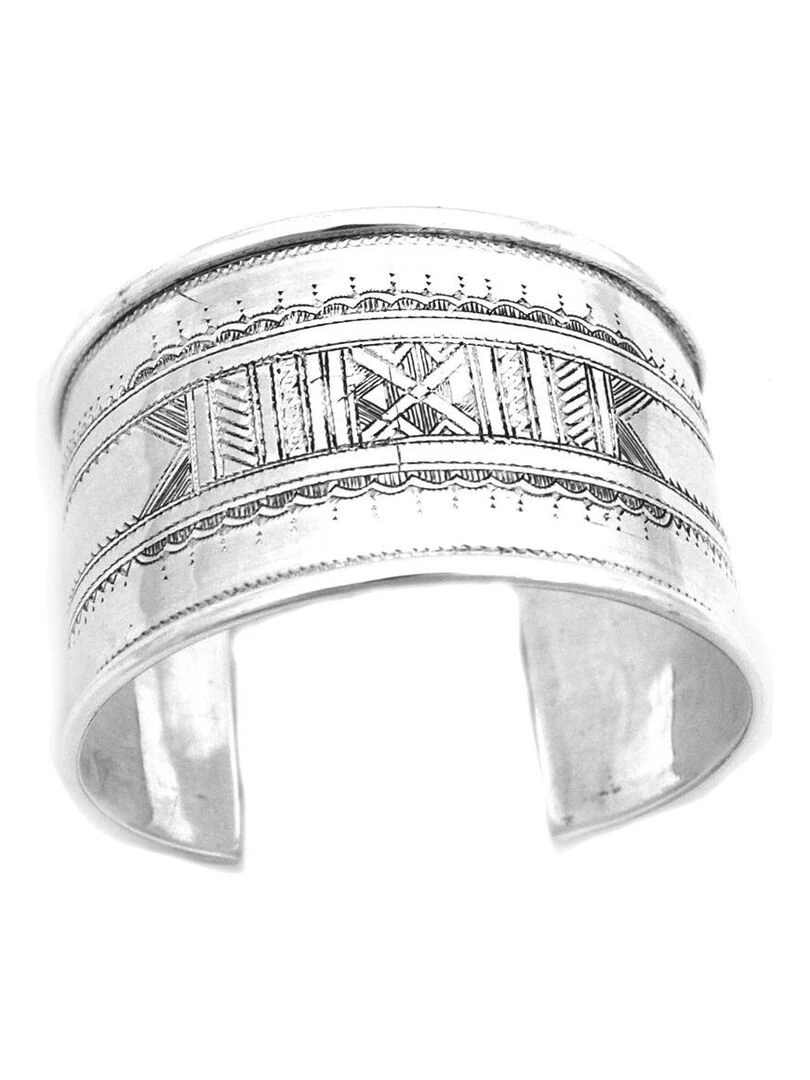 Beau Bracelet touareg manchette large Bijoucolor Argent