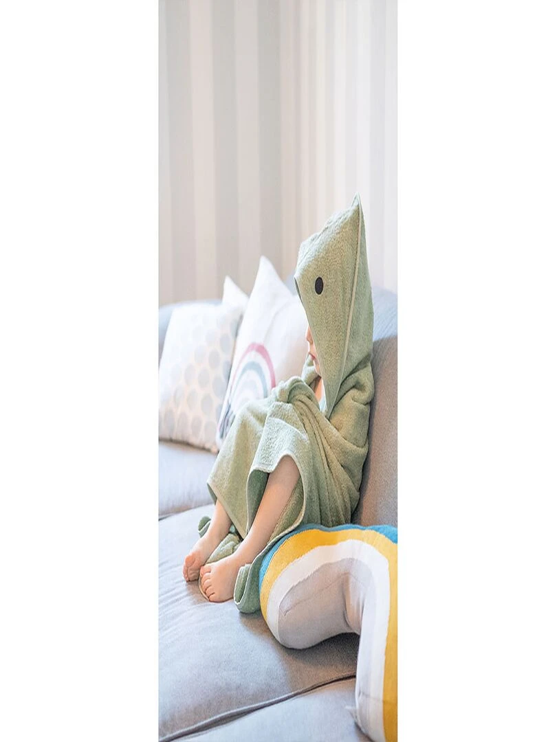 Serviette à capuche dinosaure Vert pistache