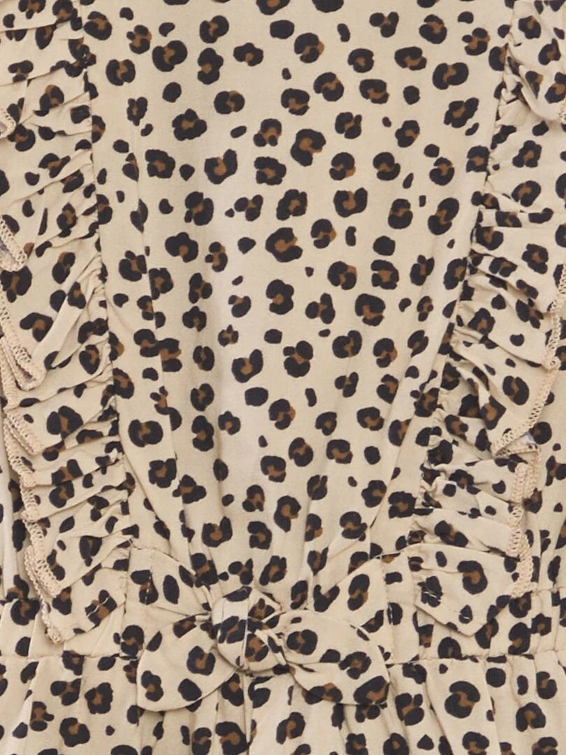 Combinaison sans manches volantée Beige