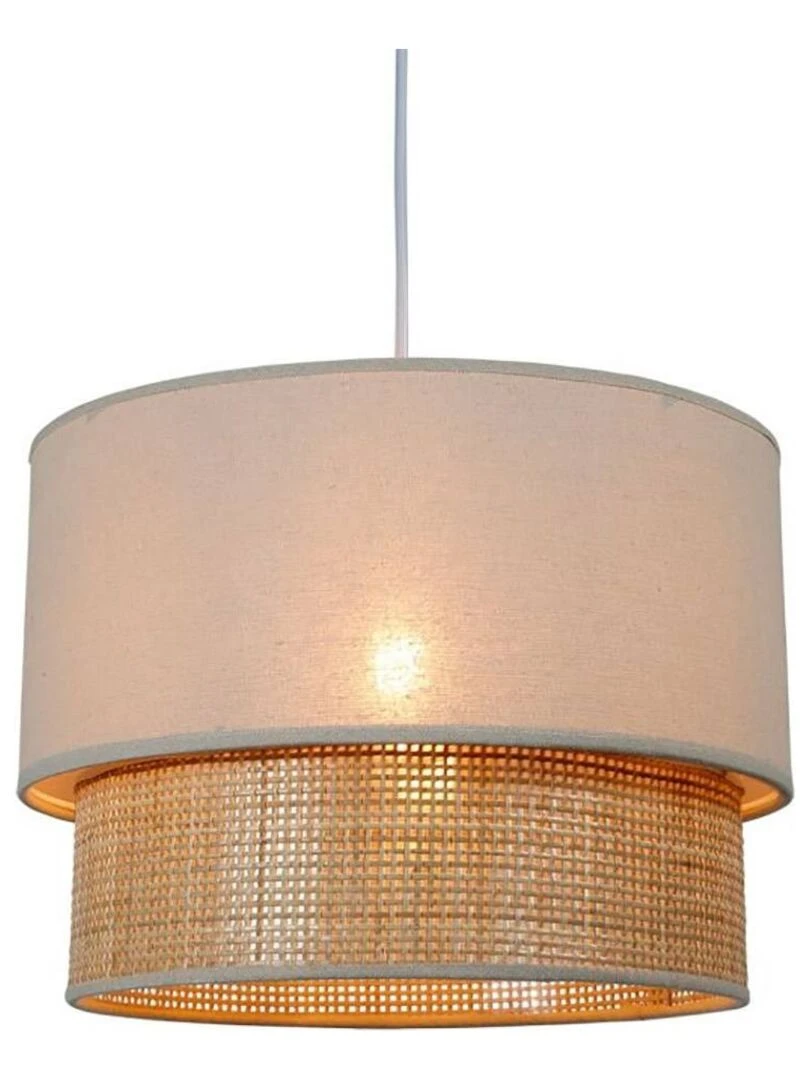 Suspension gigogne rotin beige D35   Gris