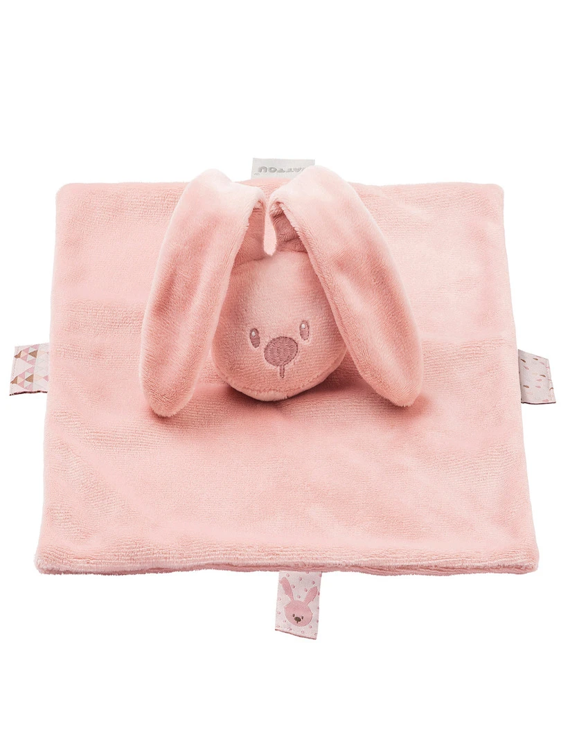 Doudou plat lapin Lapidou rose (28 x 28 cm) N/A