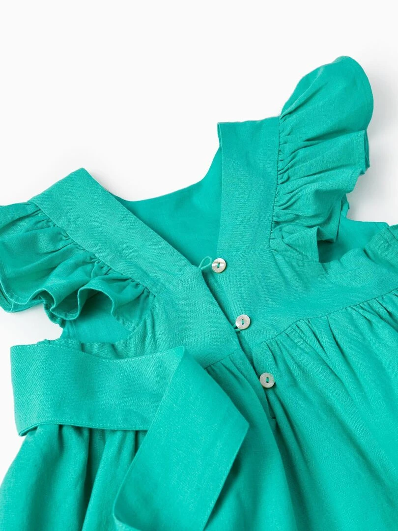 Robe en coton pour bébé fille 'Special Days' manches courtes CÉRÉMONIE   Vert