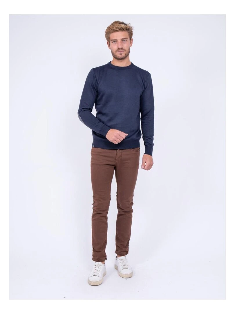 Pull col rond LAMBRE   Bleu marine
