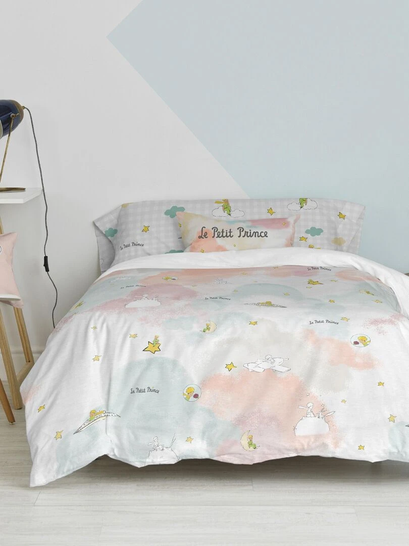 Parure housse de couette 2 pièces Nuages "Happyfriday"   Blanc