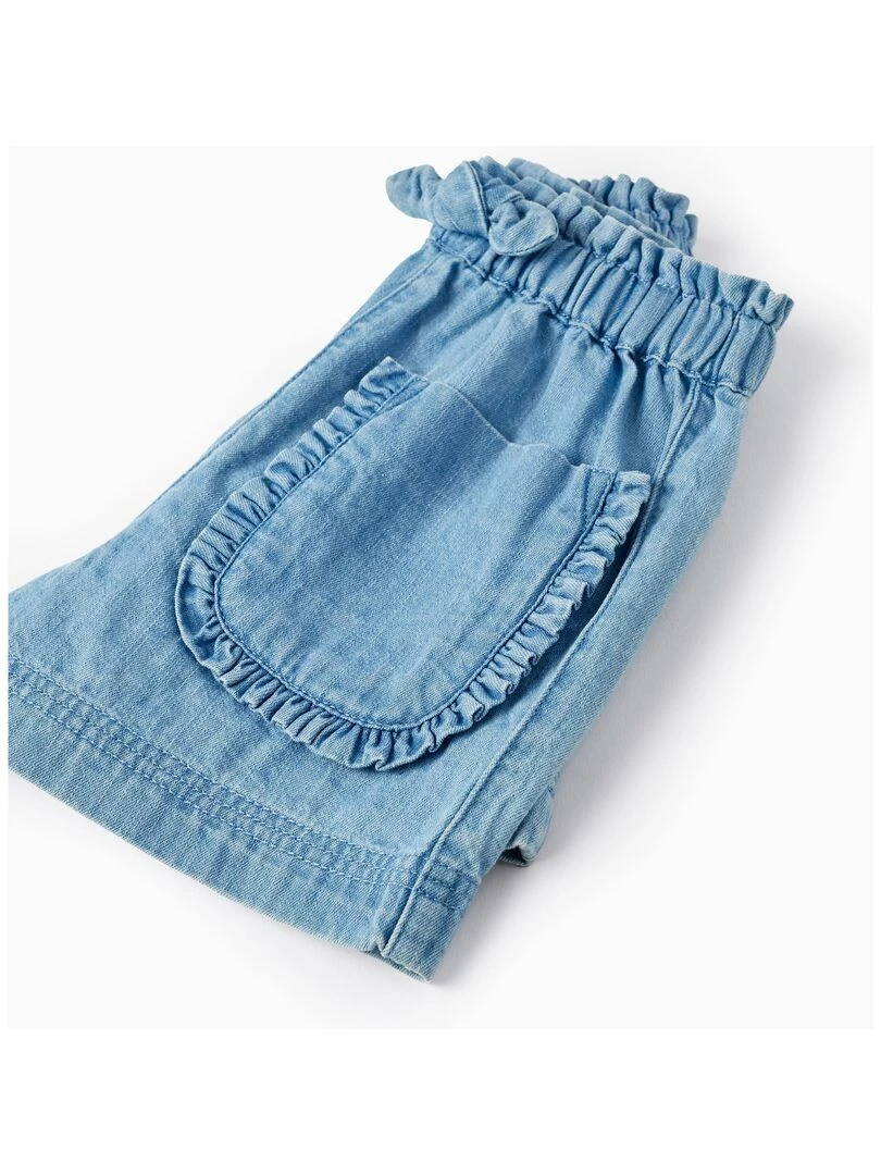 Shorts en jean en coton avec volants pour bébé fille  EXPLORING AUSTRALIA   Bleu clair
