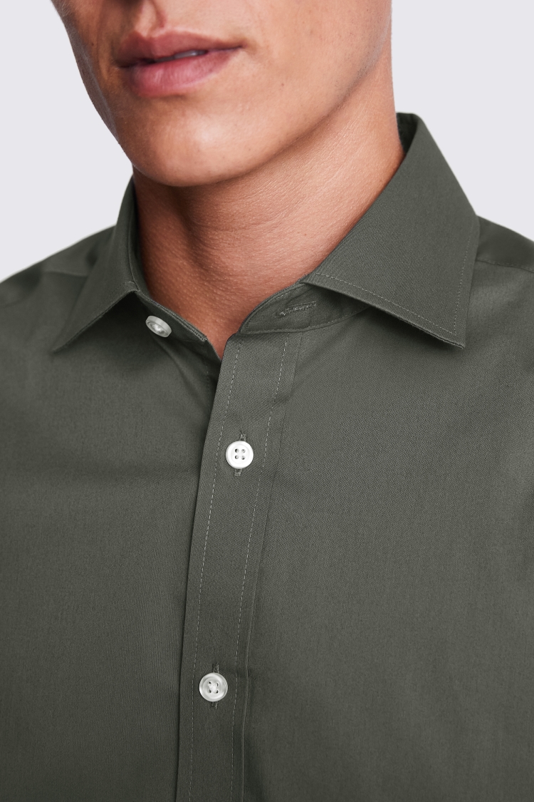 Regular Fit Green Stretch Shirt Buy Online at Moss