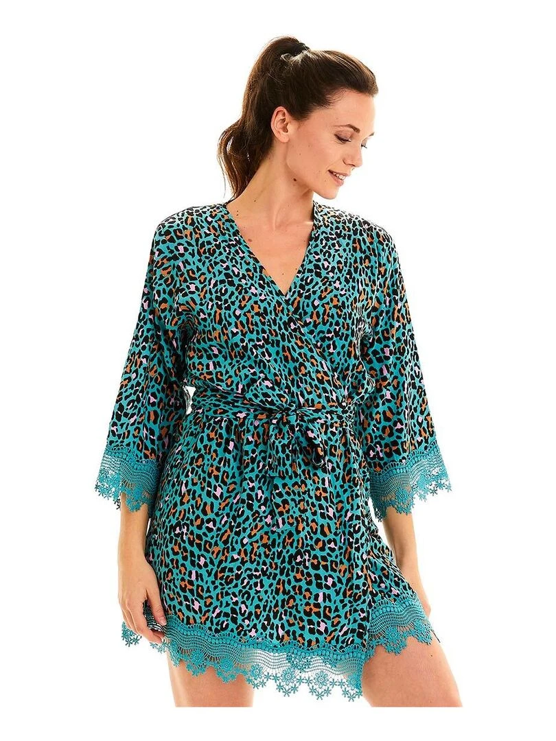 Kimono Féline Pomm'Poire Bleu