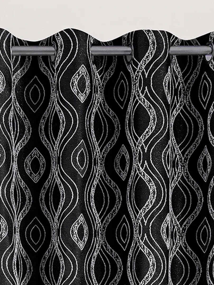 Paire de rideaux obscurcissant à motifs Noir