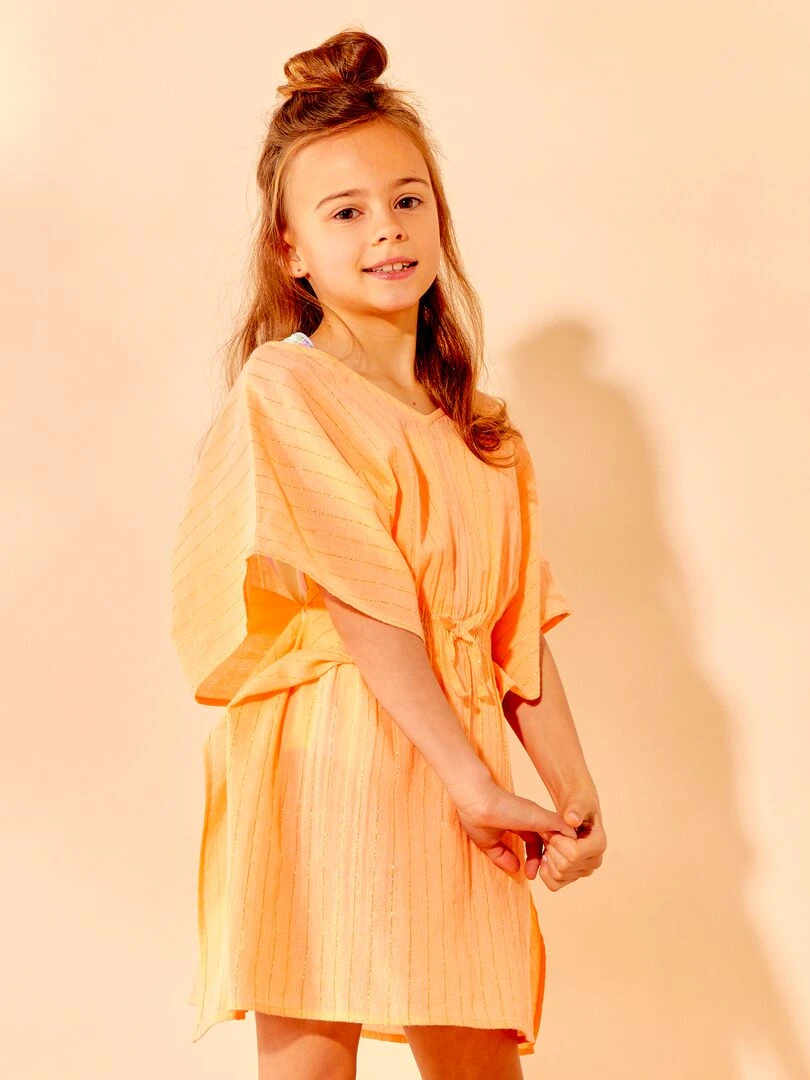 Robe de plage avec fibre pailletée   Orange