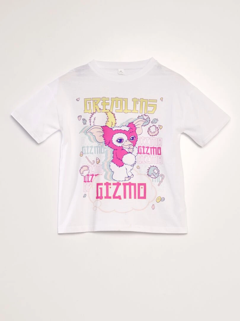 T shirt en coton 'Gremlins' blanc